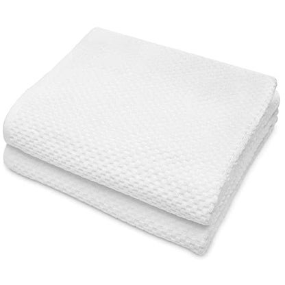 COTTON CRAFT Euro Spa Waffle Weave Bath Sheet - Set of 2 White Towel Sheets | Pure 100% Ringspun Cotton Oversized Luxurious Towel Set - Soft Plush Super Absorbent Low Lint Quick Dry - 35 x 70 inches - color: White, size: 2 Pack Bath Sheet