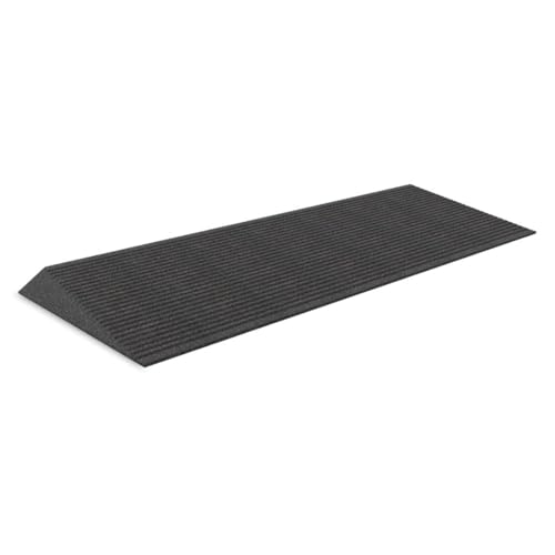 EZ-ACCESS Transitions 1.5 Inch Low Pile Transitional Non Slip Rectangular Rubber Angled Entry Mat Ideal for Indoor and Outdoor Use, Black - color: Black, size: 1.5 Inches