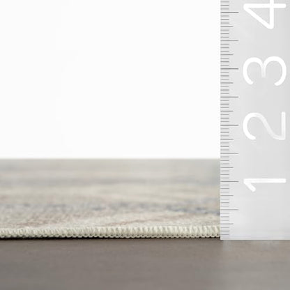 Dash & Albert Senava Grey Geometric Washable Rug, 4'x6' | Tala Machine Washable Rug, 4' X 6', Geometric Pattern - color: Tala Grey, size: 4' x 6' (Rectangular)