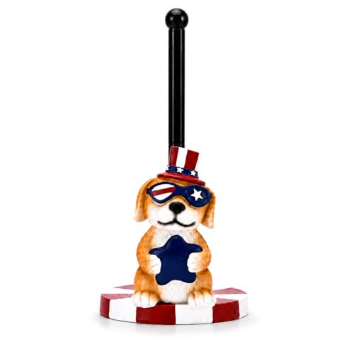 Dog Paper Towel Holder Countertop - Resin Patriotic Decor | Kitchen Paper Towel Holders Farmhouse Kitchen Decor - Gifts for Dog Lovers - color: Blue
