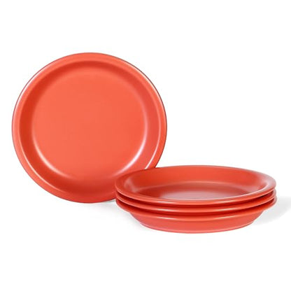 GZG 8 Inch Ceramic Dinner Salad Plates, Terracotta Blush, Set of 4 | Rustic Matte Glaze Stoneware Dinnerware, Microwave & Dishwasher Safe, For Salad, Dessert, Appetizer, Everyday Use - color: Terracotta Blush, size: 4 pcs Salad Plate Set