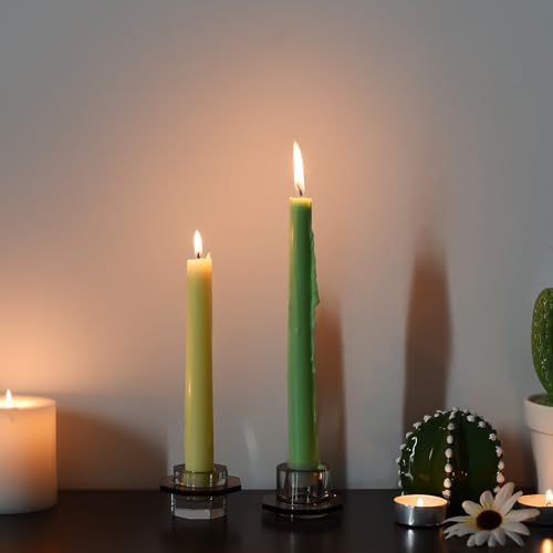 Kitcom Taper Candle Holders Pack of 2, Small Cute Candle Holders for Table Centerpiece, Home Decor and Party, Brown