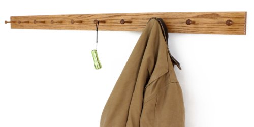 Solid Oak Shaker Peg Rack Made in The USA - Golden Oak Stain Stain 23 x 3.5 Inches with 4 Pegs - color: Golden Oak, size: 23" x 3.5" with 4 pegs