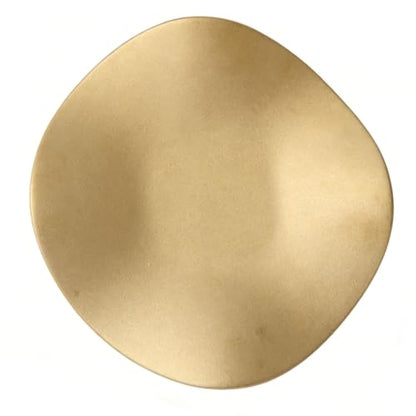 Brrnoo Elegant Frosted Ceramic Dish – Minimalist Gold-Trimmed Jewelry Tray for Rings & Trinkets, 6.7" Irregular Shape Desktop Decor - size: Gold