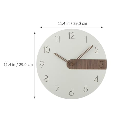 STAHAD Minimalist Wooden Wall Clock Silent Hanging Clock for Living Room and Study Easy to Read Medium Density Fiberboard Wall Decor Without Battery