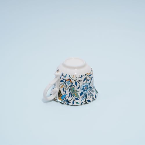 Bone China Tea Cup and Saucer Set with Spoon，Elegant Floral Tea Cup Set (7 oz)，British Coffee Latte Mug - color: flower-B01