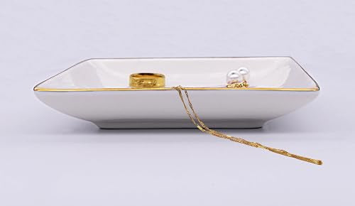 NZY Ceramic Jewelry Tray Trinket Holder Ring Dish - Best Friend Gift for Women, Sisters, and Friends - Thank You Present & Appreciation Keepsake