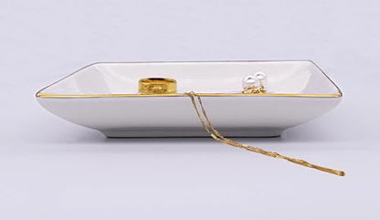 NZY Ceramic Jewelry Tray Trinket Holder Ring Dish - Best Friend Gift for Women, Sisters, and Friends - Thank You Present & Appreciation Keepsake