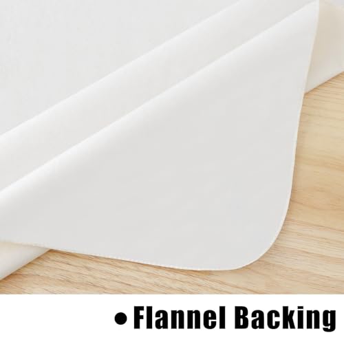 Round Beige Vinyl Waterproof Tablecloth with Flannel Backed | Spillproof Wipe Clean Table Cloth, Plastic Flannel Backing for Dining, Buffet Parties Picnic Camping, 60" - color: Beige, size: 60" (Round)