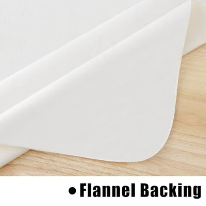 Square Beige Vinyl Waterproof Tablecloth with Flannel Backed | Spillproof Wipe Clean Table Cloth, Plastic Flannel Backing for Dining, Buffet Parties Picnic Camping, 60" x 60" - color: Beige, size: 60" x 60" (Square)