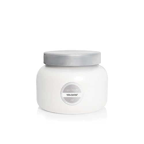 Capri Blue Volcano Scented Candles - Luxury Three Wick Candles for Home Scented with Tropical Fruit & Sugared Citrus - Soy Wax Blend - Large White Color (28 oz) - color: White, size: 28 oz