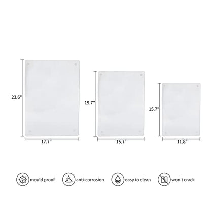 Murrey Home Glass Cutting Board for Kitchen Counter, Tempered Glass Chopping Boards Dishwasher Safe, Small Clear Countertop Tray, Scratch Resistant, Heat Resistant, Non Toxic, Clear, 20"x16" - color: Smooth Clear, size: 19.7"L x 15.7"W