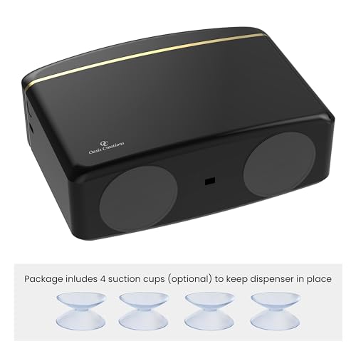 Countertop Multifold Hand Paper Towel Dispenser by Oasis Creations, Single Sheet Dispensing – Glossy Black - color: Black