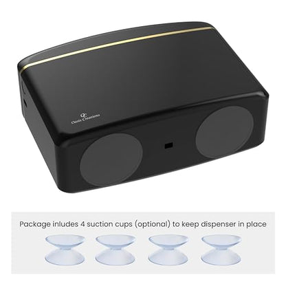 Countertop Multifold Hand Paper Towel Dispenser by Oasis Creations, Single Sheet Dispensing – Glossy Black - color: Black