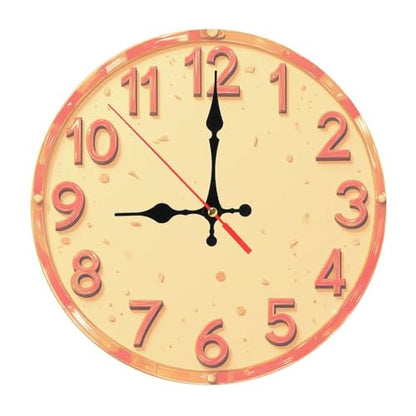 Minimalist Warm-Toned Numerals Farmhouse Wooden Wall Clock 25cm*25cm