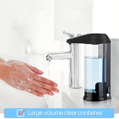 Secura 17oz Automatic Liquid Soap Dispenser, Touchless Battery Operated Hand Soap Dispenser with Adjustable Soap Dispensing Volume Control Dial, Personal Care Dispenser (Black) - color: Black, size: 500ml