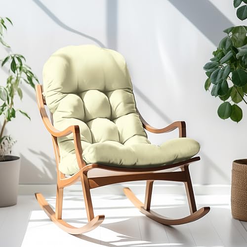 Adirondack Chair Cushion, Rocking Chair Cushion 44x19.4x4 inch, High Back Patio Cushions of Upper and Lower with Ties, Sunscreen and Fade-Resistant (Vanilla Ice, 2) - color: Vanilla Ice