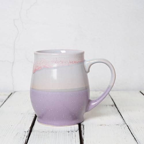 Bosmarlin Extra Large Ceramic Coffee Mug, 25 Oz, Dishwasher and Microwave Safe, Oversized Big Tea Cup for Office and Home, Reactive Glaze (Purple) - color: Purple