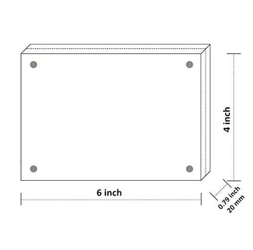 NIUBEE 4x6 Acrylic Frame 3 Packs,Acrylic Picture Frame 20mm Thicker Block | Shatterproof &Safe, 95% High Transparency, UV protection, Double-sided display Magnetic Desktop Frames for Picture Display - size: 4x6"(3 Packs)