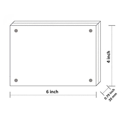 NIUBEE 4x6 Acrylic Frame 3 Packs,Acrylic Picture Frame 20mm Thicker Block | Shatterproof &Safe, 95% High Transparency, UV protection, Double-sided display Magnetic Desktop Frames for Picture Display - size: 4x6"(3 Packs)