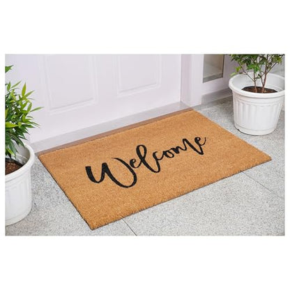 Calloway Mills Cursive Welcome Doormat (Tan/Black, 24" x 36") - color: Black, size: 2' x 3' (Rectangular)