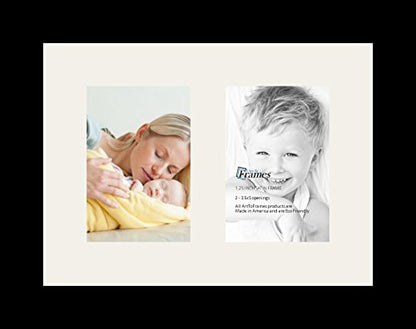 ArtToFrames Collage Photo Frame Single Mat with 2-3.5x5 Openings and Satin Black Frame. - color: 2 - 3.5x5 - (2366)