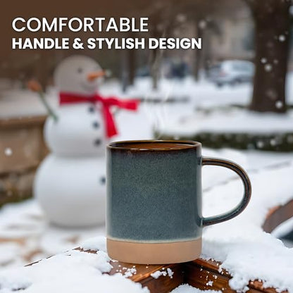 House Beautiful Versatile Modern Stoneware Mug Set – 17 oz, Set of 4 (Crafted Essence) - color: Crafted Essence