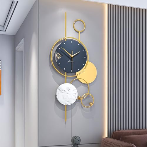 Large Wall Clock Modern Wall Clocks for Living Room Decor Metal Wall Clock Decorative Silent Non Ticking Quartz Clocks Battery Operated 30inch