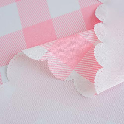 MANGATA CASA Pink Gingham Tablecloth for Rectangle Tables- Checkered Table Cloth Waterproof Kitchen & Table Linens-Polyester Buffalo Plaid Wrinkle Free Table Cover(Baby Pink 60x84in) - color: Baby Pink, size: 84" x 60" (Rectangular)