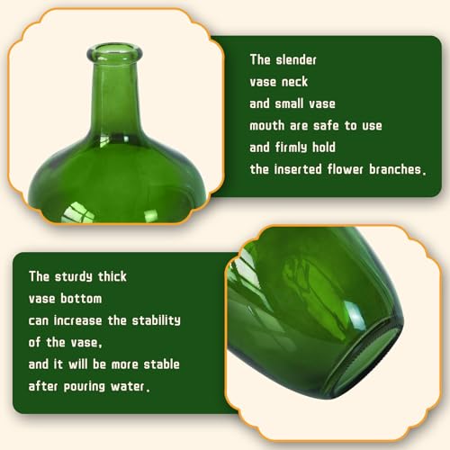 Bfttlity Green Glass Vase for Centerpieces Table Home Room Decor, S | 10" Tall Clear Vase for Branches, Floor Flowers Green Vase - size: Small-Green