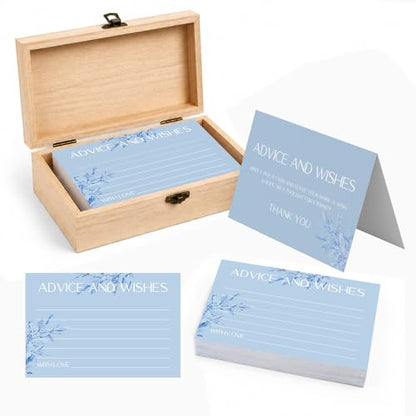 60pcs Dusty Blue Eucalyptus Advice and Wishes Cards, 5.7"x3.8" Wedding Advice Cards for Bridal Shower, 250gsm Thick Paper Wedding Guest Book Alternative for Mr & Mrs - color: LAVENDER PURPLE
