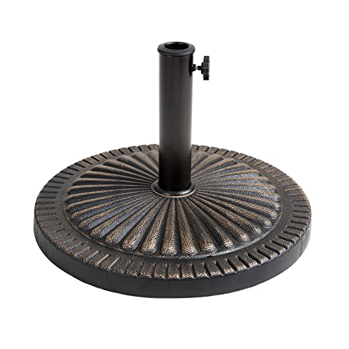 C-Hopetree 40 lb Heavy Duty Round Base Stand for Outdoor Patio Market Table Umbrella, Bronze - color: Bronze, size: 40lb
