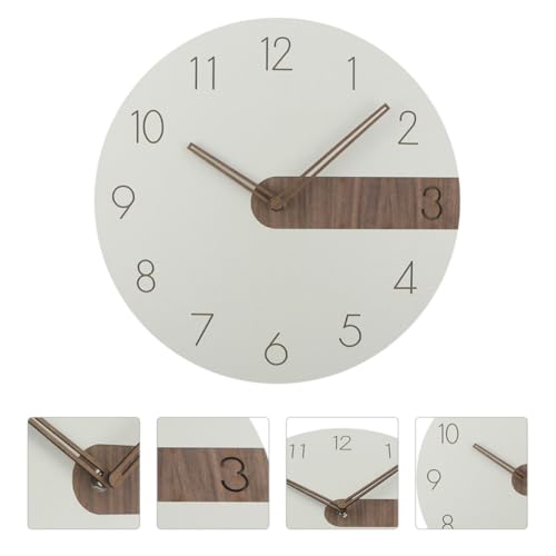 STAHAD Minimalist Wooden Wall Clock Silent Hanging Clock for Living Room and Study Easy to Read Medium Density Fiberboard Wall Decor Without Battery