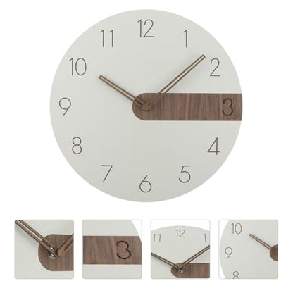 STAHAD Minimalist Wooden Wall Clock Silent Hanging Clock for Living Room and Study Easy to Read Medium Density Fiberboard Wall Decor Without Battery