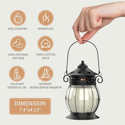 Scented Candles Gifts Set for Women, Aromatherapy Jar Candles for Home | Vanilla & Lavender Soy Wax Long Lasting Retro Lantern Candles Perfect for Stress Relief Mum Yoga Bath Spa Christmas - color: Lavender, Vanilla