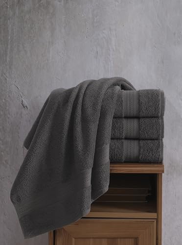 Hawmam Linen Personalized Towels - Customized Turkish Cotton Towel Set, Monogrammed Towels with Initials, Name & Embroidery, Idea for Weddings, Bridal Showers, Anniversaries, for Couples - Grey - color: Cool Grey