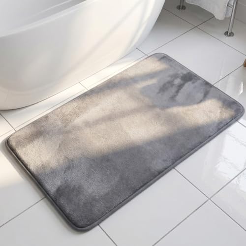 Muddy Mat® Memory Foam Bath Mat – Velvet Soft Non Slip Bathroom Rugs, Thick Absorbent Bath Rugs, Washable Bath Mat for Bathroom Floor and Shower, Grey 2ft x 3ft - color: Grey, size: 2' x 3' (Rectangular)