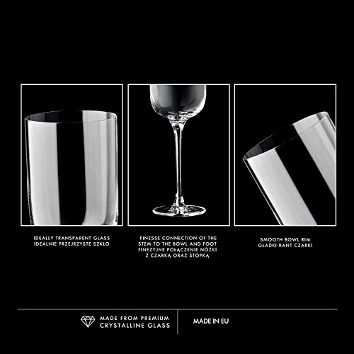KROSNO Red Wine Glasses Set of 6, 11.8 oz, Glamour Collection | Wine Tumbler, Lead-Free Crystal Glassware, Drinking Glasses, Elegant Cups, Home & Restaurant, Dishwasher Safe - style: Wine 11.8 oz (Set of 6)