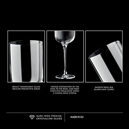 KROSNO Red Wine Glasses Set of 6, 11.8 oz, Glamour Collection | Wine Tumbler, Lead-Free Crystal Glassware, Drinking Glasses, Elegant Cups, Home & Restaurant, Dishwasher Safe - style: Wine 11.8 oz (Set of 6)