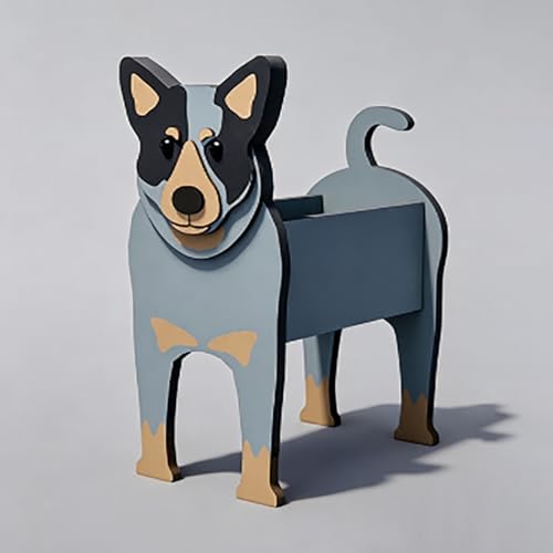 Australian Cattle Pet Dog Animal Bonsai Holder Cute Shape Art Plant Storage Pot Villa Garden Indoor Outdoor Office Decor Ornaments 34 * 24cm/13.38 * 9.69in - color: Australian Cattle, size: 34*24cm/13.38*9.69in
