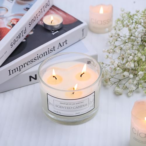 CONNOO 6 Pack 16oz Clear Wide Mouth Glass Candle Jars - color: 6 Pack-Transparent