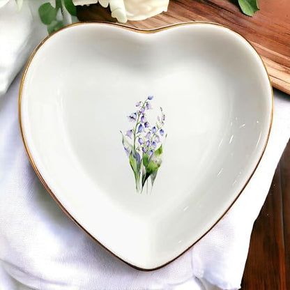 May Lily of The Valley Ring Dish- Floral Jewelry Dish for Hippie,Nature,Pace-May Flower for Mom,Mother-in-law,Step Mom,Godmother,Aunt,Grandma,Sister,Friend-Birthday Flower Gifts - style: 5 - May (LOTV)