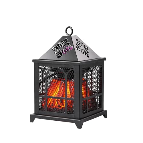 Dicimi Electric Wax Warmer, 18W Flameless Candle Melter with Vintage Fireplace Design, 4-in-1 Aroma Lamp for Wax Cubes & Essential Oils, Coffee Warmer, Safe Home Fragrance Gift for Women Housewarming - color: Black House Fire - B