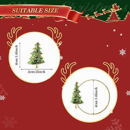 KPOSIYA 16pcs Christmas Tree Napkin Rings Set of 8 and 8 Christmas Napkins Cloth, Napkins holdes for Dinning Table Setting Decoration, Xmas Dinner Tables Rings for Winter Party - size: 8pcs, style: Xmax Tree & Cloth