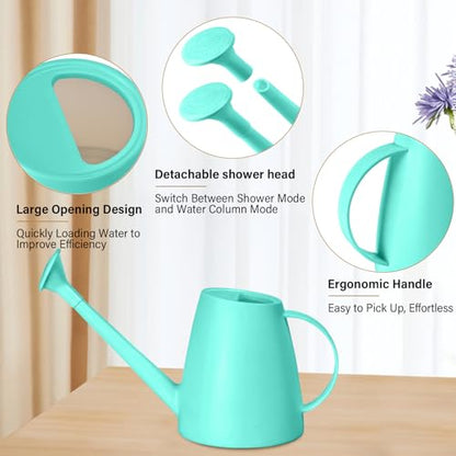 Plastic Watering Can - for Indoor and Outdoor House Plant Garden - with Long Spout - 1/2 Gallon - SkyBlue - color: Skyblue