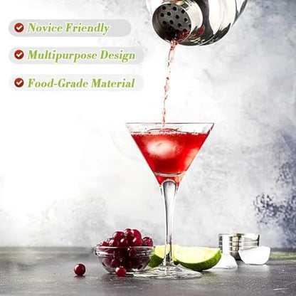 Cocktail Shaker,Drink Mixer with Built-in Strainer for Mixing Drinks Margaritas,Beginner Friendly Mixer Bar Utensil Tool (Sliver-01) - color: Sliver-01