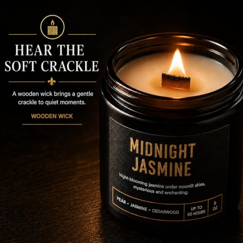 Candles Gifts for Men, 4-Pack Scented Candles, 36 oz, Birthday Gift Set | Up to 200 Hours Total Burn Time, Mahogany Teakwood, Smoked Vanilla, Midnight Jasmine & Sandalwood Oud - color: 4 Pack Black Candles