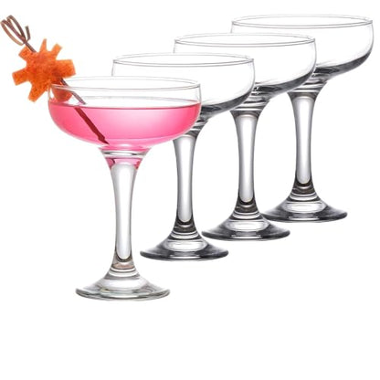 Martini Glasses, Champagne Cocktail Glasses, Elegant Coupe Cocktail Glasses, Long Stem Glassware (4 Pcs) - style: 4 Pcs