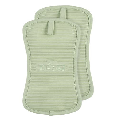 All-Clad Premium Pot Holder & Heating Pad, (2-Pack) Heat Resistant to 500 Degrees, 100% Cotton 10"x6.25" for Kitchen and Barbeque, Fennel - color: Fennel, size: 2 Pack