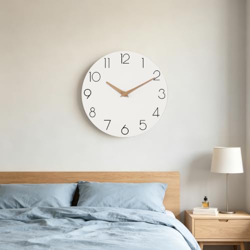 cicininc 10 Inch Battery Operated Wall Clock, Silent Analog, White | Living Room | Kitchen | Office | Bathroom | Modern Style | Easy-to-read Numbers - color: B_white, size: 10"